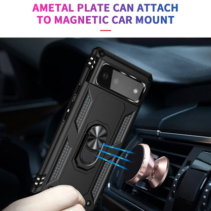 For Google Pixel 6 Shockproof TPU + PC Protective Case with 360 Degree Rotating Holder(Black) - Google Cases by buy2fix | Online Shopping UK | buy2fix