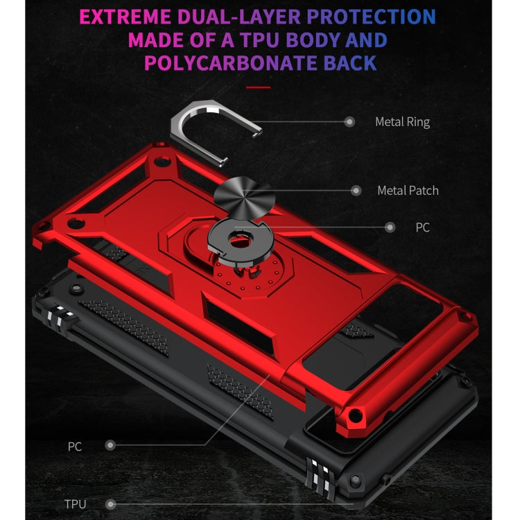 For Google Pixel 6 Shockproof TPU + PC Protective Case with 360 Degree Rotating Holder(Red) - Google Cases by buy2fix | Online Shopping UK | buy2fix