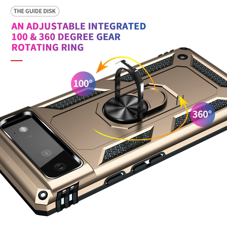 For Google Pixel 6 Shockproof TPU + PC Protective Case with 360 Degree Rotating Holder(Gold) - Google Cases by buy2fix | Online Shopping UK | buy2fix