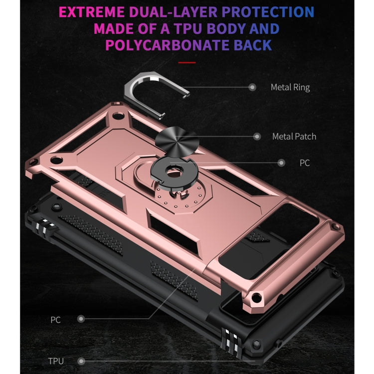 For Google Pixel 6 Shockproof TPU + PC Protective Case with 360 Degree Rotating Holder(Rose Gold) - Google Cases by buy2fix | Online Shopping UK | buy2fix