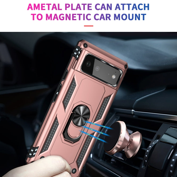 For Google Pixel 6 Shockproof TPU + PC Protective Case with 360 Degree Rotating Holder(Rose Gold) - Google Cases by buy2fix | Online Shopping UK | buy2fix