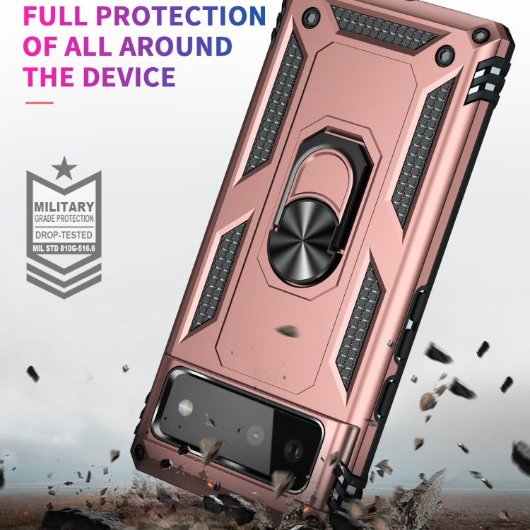 For Google Pixel 6 Shockproof TPU + PC Protective Case with 360 Degree Rotating Holder(Rose Gold) - Google Cases by buy2fix | Online Shopping UK | buy2fix