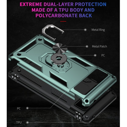 For Google Pixel 6 Shockproof TPU + PC Protective Case with 360 Degree Rotating Holder(Dark Green) - Google Cases by buy2fix | Online Shopping UK | buy2fix