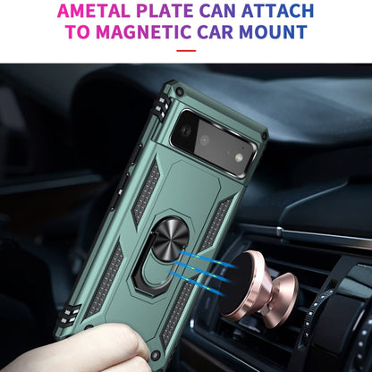 For Google Pixel 6 Shockproof TPU + PC Protective Case with 360 Degree Rotating Holder(Dark Green) - Google Cases by buy2fix | Online Shopping UK | buy2fix