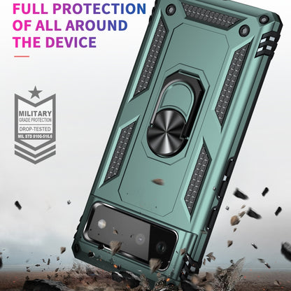 For Google Pixel 6 Shockproof TPU + PC Protective Case with 360 Degree Rotating Holder(Dark Green) - Google Cases by buy2fix | Online Shopping UK | buy2fix