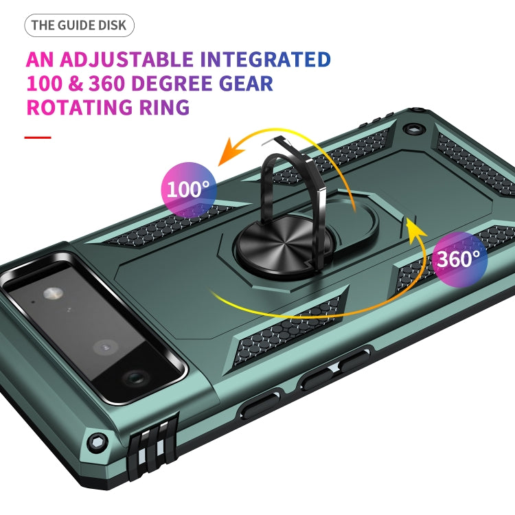 For Google Pixel 6 Shockproof TPU + PC Protective Case with 360 Degree Rotating Holder(Dark Green) - Google Cases by buy2fix | Online Shopping UK | buy2fix