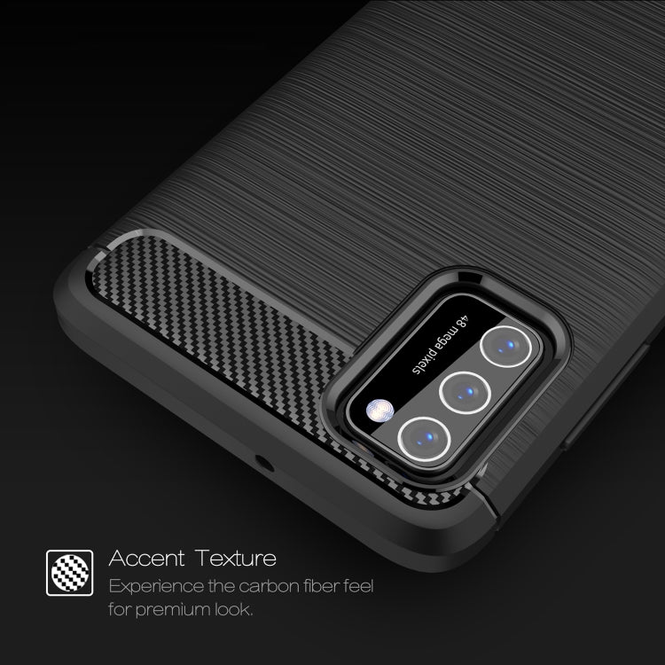 For Samsung Galaxy A03s 164mm Brushed Texture Carbon Fiber TPU Case(Black) by buy2fix