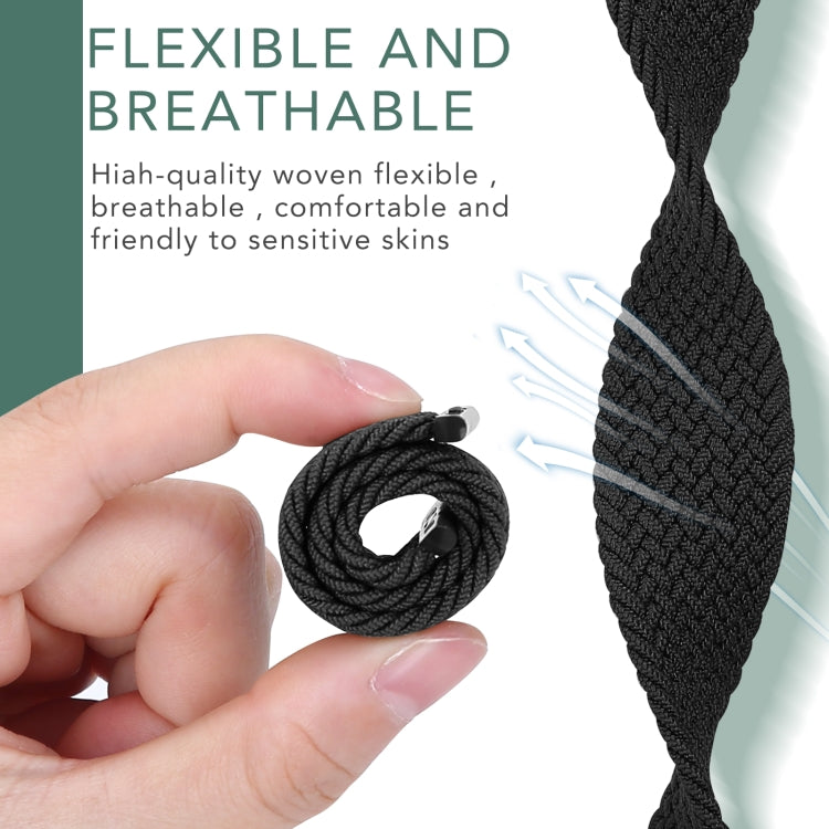 Metal Head Braided Nylon Solid Color Watch Band For Apple Watch Series 9&8&7 41mm / SE 3&SE 2&6&SE&5&4 40mm / 3&2&1 38mm, Size:S 135mm(Black) by buy2fix