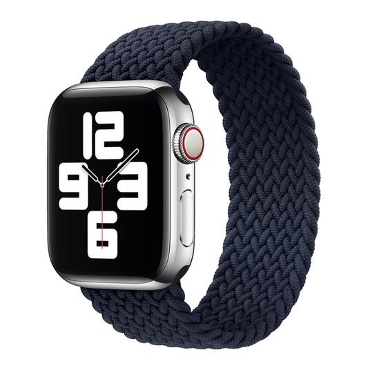 Metal Head Braided Nylon Solid Color Watch Band For Apple Watch Series 9&8&7 41mm / SE 3&SE 2&6&SE&5&4 40mm / 3&2&1 38mm, Size:M 145mm(Charcoal) by buy2fix