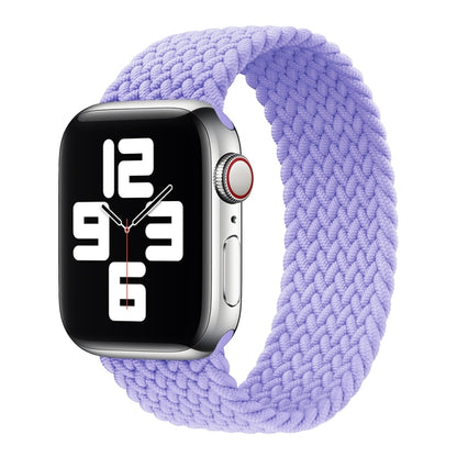 Metal Head Braided Nylon Solid Color Watch Band For Apple Watch Series 9&8&7 41mm / SE 3&SE 2&6&SE&5&4 40mm / 3&2&1 38mm, Size:M 145mm(Light Purple) by buy2fix