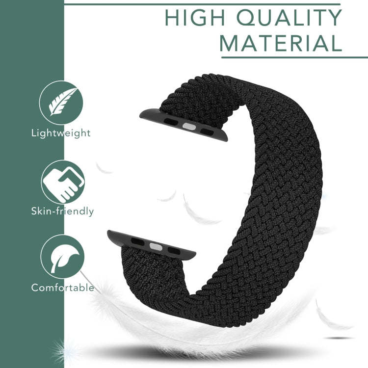 Metal Head Braided Nylon Solid Color Watch Band For Apple Watch Series 9&8&7 41mm / SE 3&SE 2&6&SE&5&4 40mm / 3&2&1 38mm, Size:M 145mm(Cold Sea Blue) by buy2fix