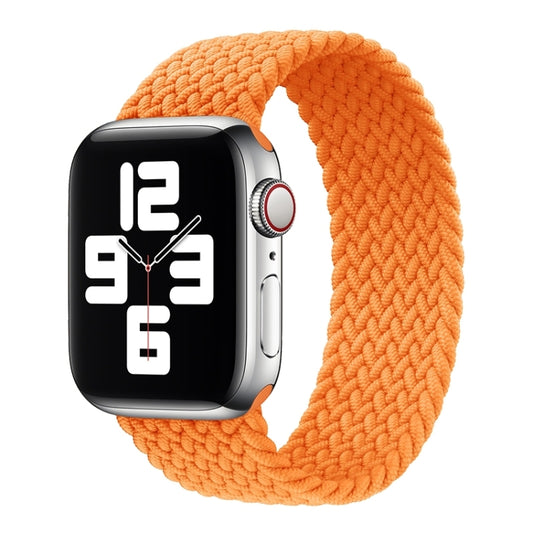 Metal Head Braided Nylon Solid Color Watch Band For Apple Watch Series 9&8&7 41mm / SE 3&SE 2&6&SE&5&4 40mm / 3&2&1 38mm, Size:L 155mm(Orange) by buy2fix