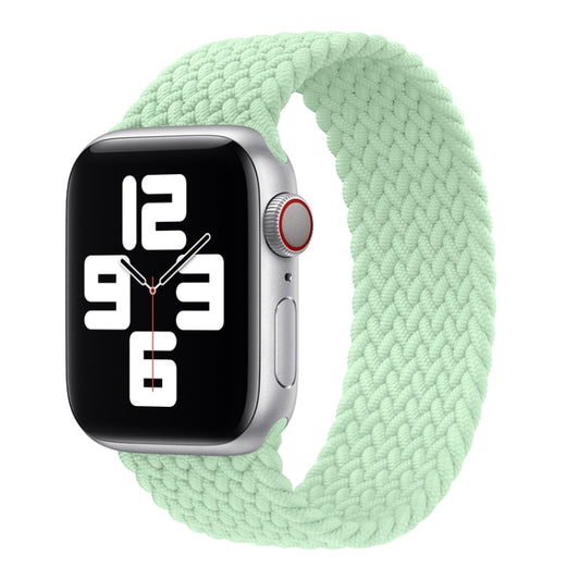 Metal Head Braided Nylon Solid Color Watch Band For Apple Watch Series 9&8&7 41mm / SE 3&SE 2&6&SE&5&4 40mm / 3&2&1 38mm, Size:L 155mm(Green) by buy2fix