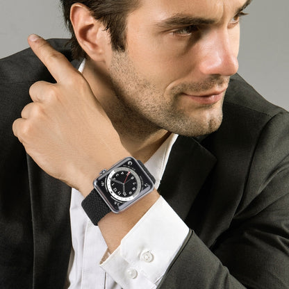 Metal Head Braided Nylon Solid Color Watch Band For Apple Watch Ultra 49mm&Watch Ultra 2 49mm / Series 9&8&7 45mm / SE 3&SE 2&6&SE&5&4 44mm / 3&2&1 42mm, Size:XS 135mm(Coffee) by buy2fix