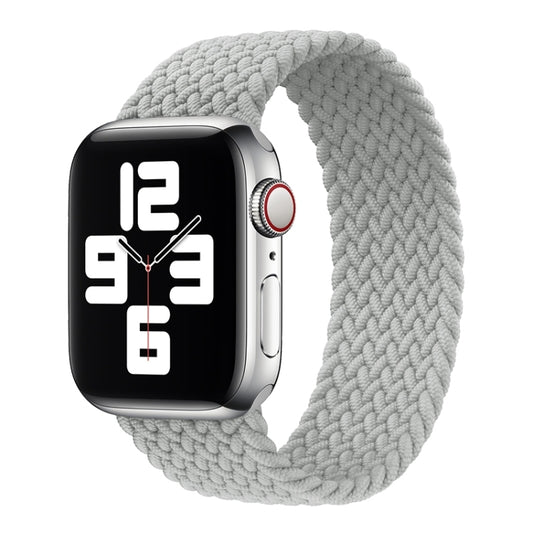 Metal Head Braided Nylon Solid Color Watch Band For Apple Watch Ultra 49mm&Watch Ultra 2 49mm / Series 9&8&7 45mm / SE 3&SE 2&6&SE&5&4 44mm / 3&2&1 42mm, Size:S 145mm(Pearl White) by buy2fix