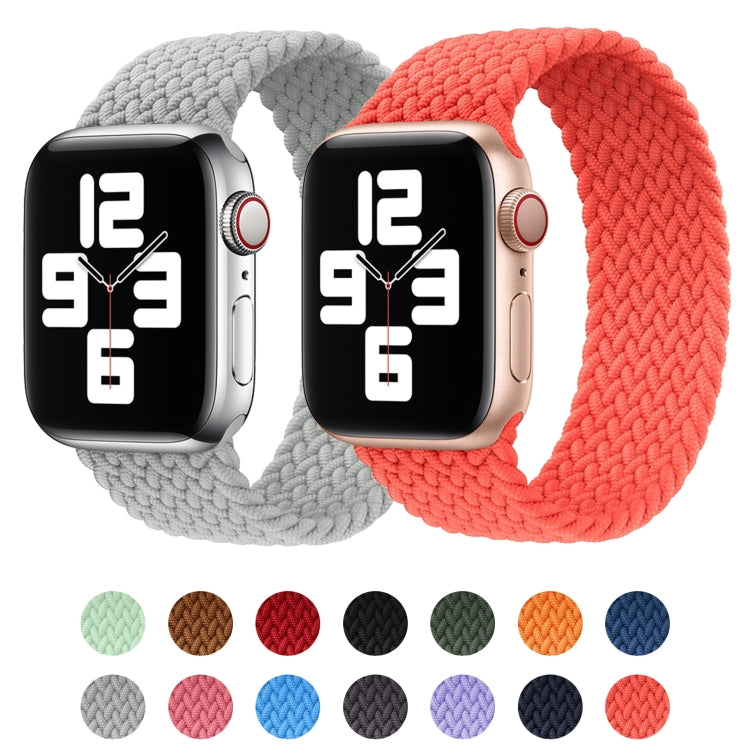 Metal Head Braided Nylon Solid Color Watch Band For Apple Watch Ultra 49mm&Watch Ultra 2 49mm / Series 9&8&7 45mm / SE 3&SE 2&6&SE&5&4 44mm / 3&2&1 42mm, Size:S 145mm(Pearl White) by buy2fix
