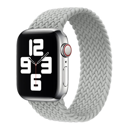 Metal Head Braided Nylon Solid Color Watch Band For Apple Watch Ultra 49mm&Watch Ultra 2 49mm / Series 9&8&7 45mm / SE 3&SE 2&6&SE&5&4 44mm / 3&2&1 42mm, Size:M 155mm(Pearl White) by buy2fix