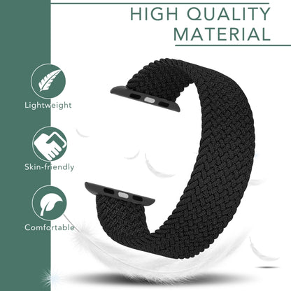 Metal Head Braided Nylon Solid Color Watch Band For Apple Watch Ultra 49mm&Watch Ultra 2 49mm / Series 9&8&7 45mm / SE 3&SE 2&6&SE&5&4 44mm / 3&2&1 42mm, Size:M 155mm(Grey) by buy2fix