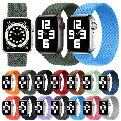 Metal Head Braided Nylon Solid Color Watch Band For Apple Watch Ultra 49mm&Watch Ultra 2 49mm / Series 9&8&7 45mm / SE 3&SE 2&6&SE&5&4 44mm / 3&2&1 42mm, Size:M 155mm(Pearl White) by buy2fix