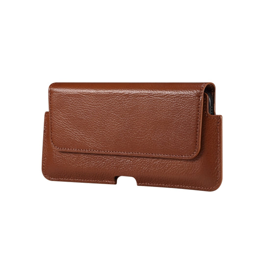 Universal Cow Leather Horizontal Mobile Phone Leather Case Waist Bag For 6.7 inch and Below Phones(Brown) - More iPhone Cases by buy2fix | Online Shopping UK | buy2fix