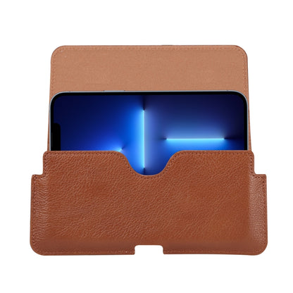 Universal Cow Leather Horizontal Mobile Phone Leather Case Waist Bag For 6.7 inch and Below Phones(Brown) - More iPhone Cases by buy2fix | Online Shopping UK | buy2fix