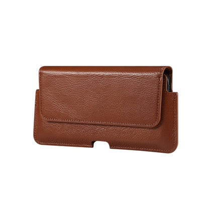 Universal Cow Leather Horizontal Mobile Phone Leather Case Waist Bag For 7.2 inch and Below Phones(Brown) - More iPhone Cases by buy2fix | Online Shopping UK | buy2fix