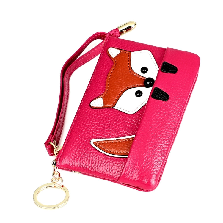 Ladies Sewing Thread Leather Fox Handbags Cute Mini Key Case(Purple) - Handbags by buy2fix | Online Shopping UK | buy2fix