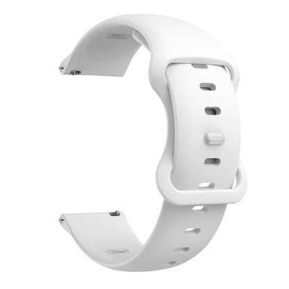20mm For Samsung Galaxy Watch Active 3 41mm Butterfly Buckle Silicone Watch Band(White) - Watch Bands by buy2fix | Online Shopping UK | buy2fix