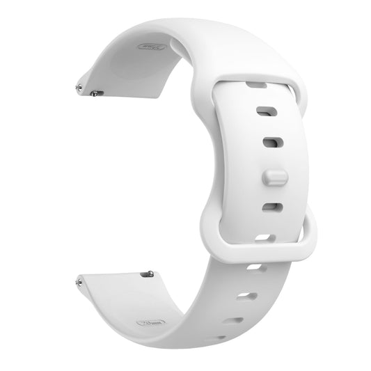 20mm For Samsung Galaxy Watch Active 3 41mm Butterfly Buckle Silicone Watch Band(White) - Watch Bands by buy2fix | Online Shopping UK | buy2fix