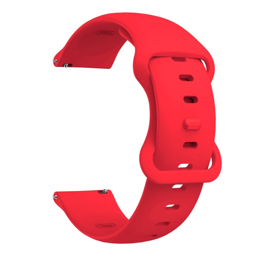 20mm For Samsung Galaxy Watch Active 3 41mm Butterfly Buckle Silicone Watch Band(Red) - Watch Bands by buy2fix | Online Shopping UK | buy2fix