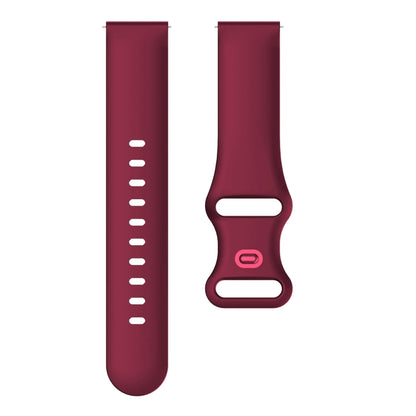 20mm For Samsung Galaxy Watch Active 3 41mm Butterfly Buckle Silicone Watch Band(Wine Red) - Watch Bands by buy2fix | Online Shopping UK | buy2fix