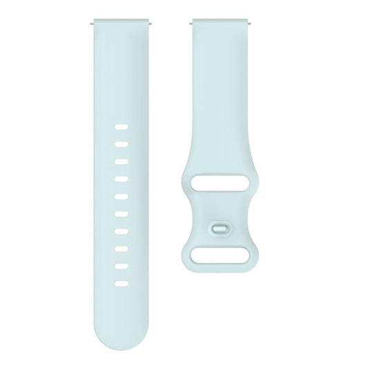 20mm For Samsung Galaxy Watch Active 3 41mm Butterfly Buckle Silicone Watch Band(Light Blue) - Watch Bands by buy2fix | Online Shopping UK | buy2fix