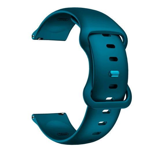 20mm For Samsung Galaxy Watch Active 3 41mm Butterfly Buckle Silicone Watch Band(Dark Green) - Watch Bands by buy2fix | Online Shopping UK | buy2fix