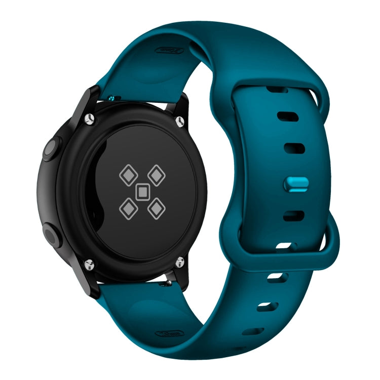 20mm For Samsung Galaxy Watch Active 3 41mm Butterfly Buckle Silicone Watch Band(Dark Green) - Watch Bands by buy2fix | Online Shopping UK | buy2fix
