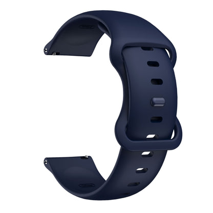 20mm For Samsung Galaxy Watch Active 3 41mm Butterfly Buckle Silicone Watch Band(Midnight Blue) - Watch Bands by buy2fix | Online Shopping UK | buy2fix