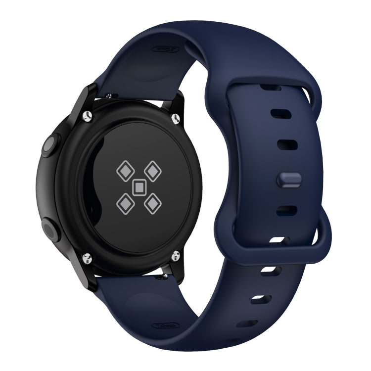 20mm For Samsung Galaxy Watch Active 3 41mm Butterfly Buckle Silicone Watch Band(Midnight Blue) - Watch Bands by buy2fix | Online Shopping UK | buy2fix