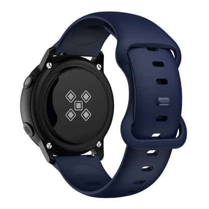 20mm For Samsung Galaxy Watch Active 3 41mm Butterfly Buckle Silicone Watch Band(Midnight Blue) - Watch Bands by buy2fix | Online Shopping UK | buy2fix