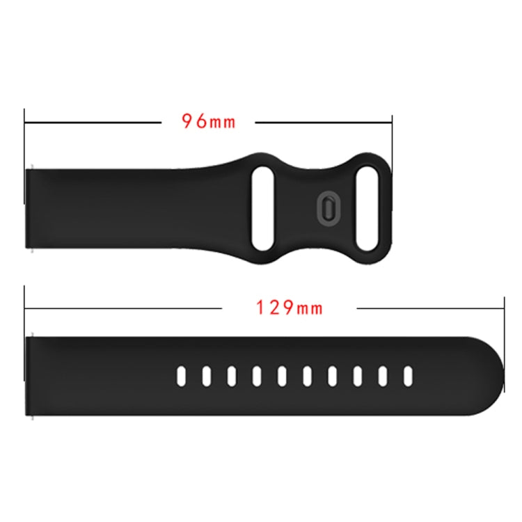 22mm For Samsung Galaxy Watch Active 3 45mm Butterfly Buckle Silicone Watch Band(White) - Watch Bands by buy2fix | Online Shopping UK | buy2fix