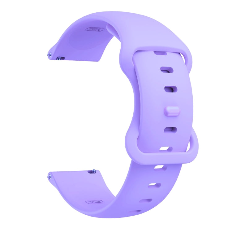 22mm For Samsung Galaxy Watch Active 3 45mm Butterfly Buckle Silicone Watch Band(Purple) - Watch Bands by buy2fix | Online Shopping UK | buy2fix