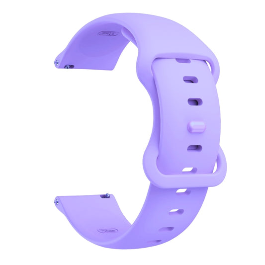 22mm For Samsung Galaxy Watch Active 3 45mm Butterfly Buckle Silicone Watch Band(Purple) - Watch Bands by buy2fix | Online Shopping UK | buy2fix