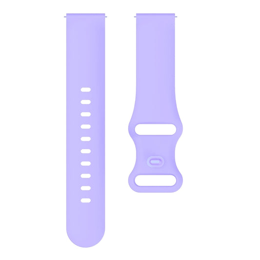 22mm For Samsung Galaxy Watch Active 3 45mm Butterfly Buckle Silicone Watch Band(Purple) - Watch Bands by buy2fix | Online Shopping UK | buy2fix