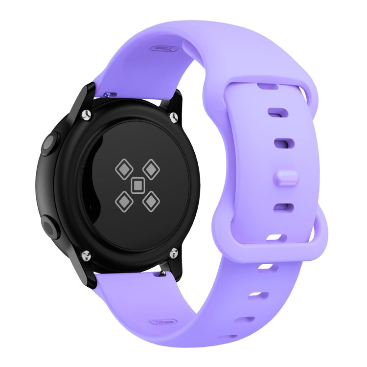 22mm For Samsung Galaxy Watch Active 3 45mm Butterfly Buckle Silicone Watch Band(Purple) - Watch Bands by buy2fix | Online Shopping UK | buy2fix