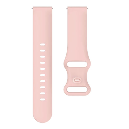 22mm For Samsung Galaxy Watch Active 3 45mm Butterfly Buckle Silicone Watch Band(Pink) - Watch Bands by buy2fix | Online Shopping UK | buy2fix