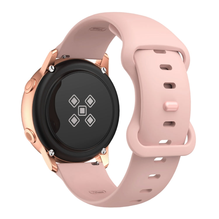 22mm For Samsung Galaxy Watch Active 3 45mm Butterfly Buckle Silicone Watch Band(Pink) - Watch Bands by buy2fix | Online Shopping UK | buy2fix