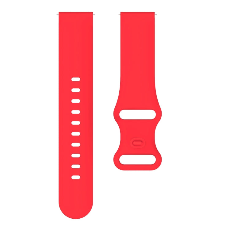 22mm For Samsung Galaxy Watch Active 3 45mm Butterfly Buckle Silicone Watch Band(Red) - Watch Bands by buy2fix | Online Shopping UK | buy2fix
