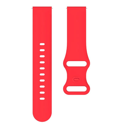 22mm For Samsung Galaxy Watch Active 3 45mm Butterfly Buckle Silicone Watch Band(Red) - Watch Bands by buy2fix | Online Shopping UK | buy2fix