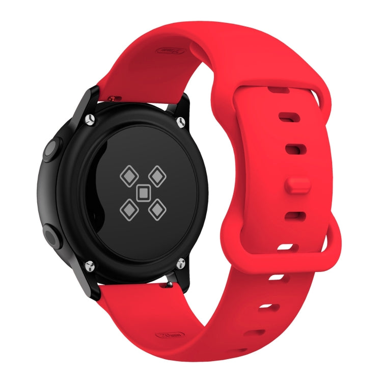 22mm For Samsung Galaxy Watch Active 3 45mm Butterfly Buckle Silicone Watch Band(Red) - Watch Bands by buy2fix | Online Shopping UK | buy2fix