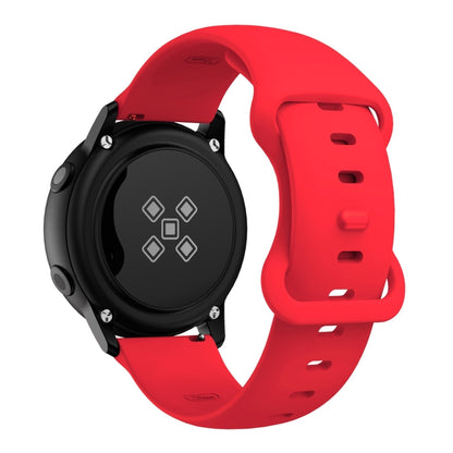 22mm For Samsung Galaxy Watch Active 3 45mm Butterfly Buckle Silicone Watch Band(Red) - Watch Bands by buy2fix | Online Shopping UK | buy2fix