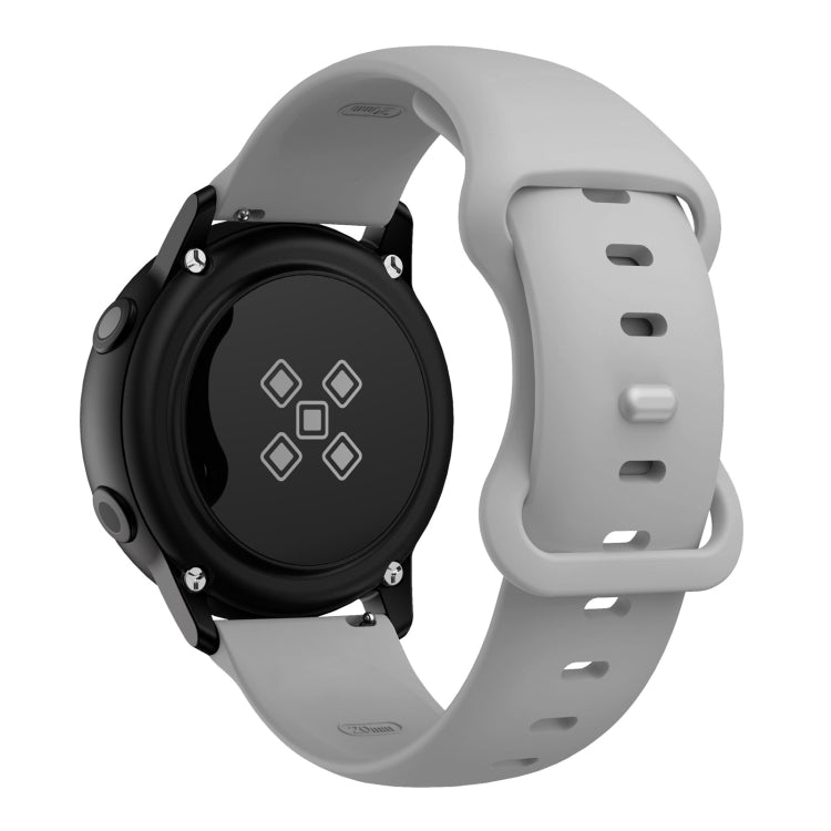 22mm For Samsung Galaxy Watch Active 3 45mm Butterfly Buckle Silicone Watch Band(Light Grey) - Watch Bands by buy2fix | Online Shopping UK | buy2fix