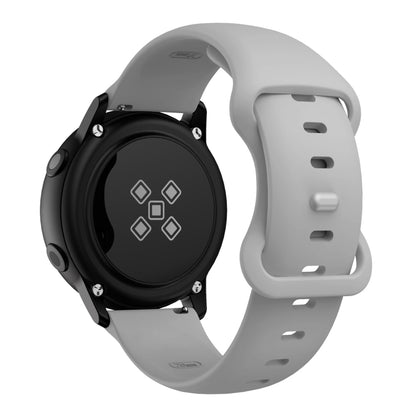 22mm For Samsung Galaxy Watch Active 3 45mm Butterfly Buckle Silicone Watch Band(Light Grey) - Watch Bands by buy2fix | Online Shopping UK | buy2fix